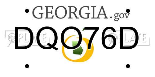 DQO76D Georgia License Plate