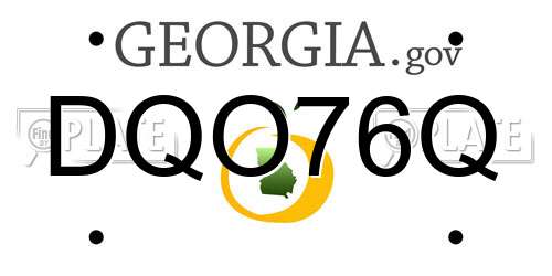DQO76Q Georgia License Plate