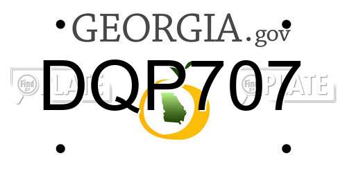 DQP707 Georgia License Plate