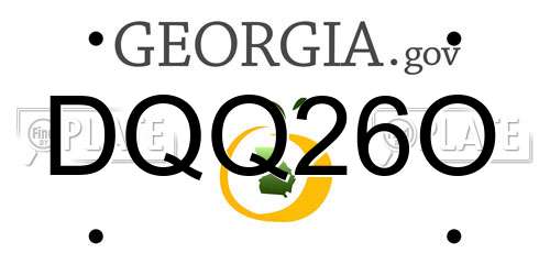 DQQ26O Georgia License Plate