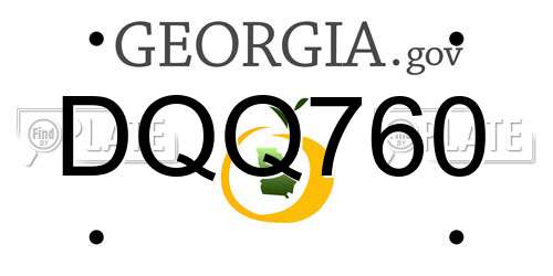 DQQ760 Georgia License Plate