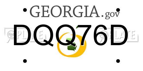 DQQ76D Georgia License Plate