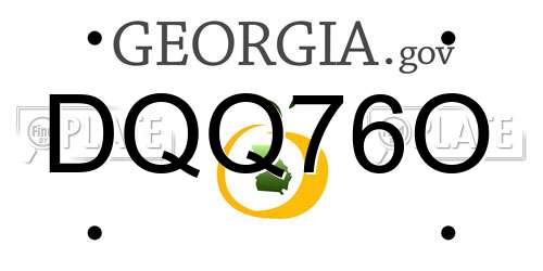 DQQ76O Georgia License Plate