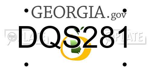 DQS281 Georgia License Plate