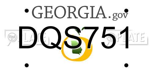 DQS751 Georgia License Plate