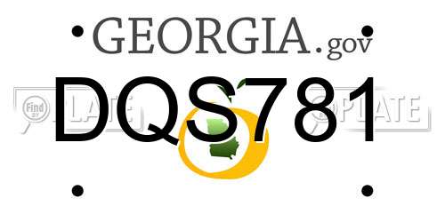 DQS781 Georgia License Plate