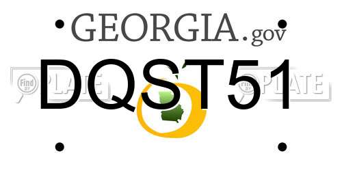 DQST51 Georgia License Plate