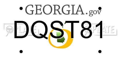 DQST81 Georgia License Plate