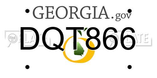 DQT866 Georgia License Plate