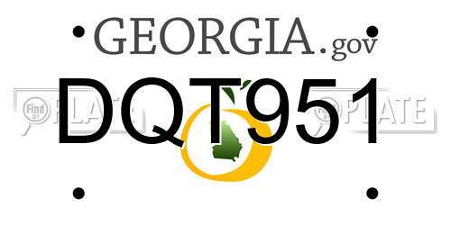 DQT951 Georgia License Plate