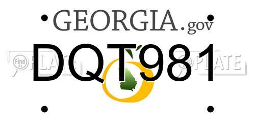 DQT981 Georgia License Plate