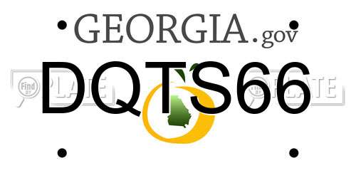 DQTS66 Georgia License Plate