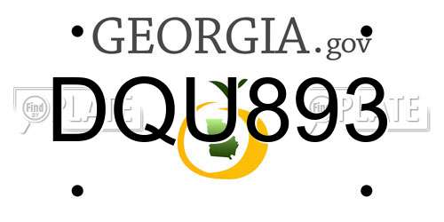 DQU893 Georgia License Plate