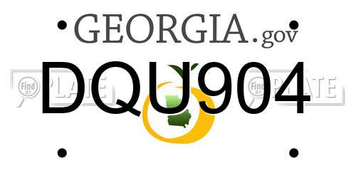 DQU904 Georgia License Plate