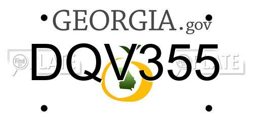 DQV355 Georgia License Plate