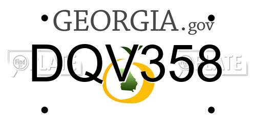 DQV358 Georgia License Plate
