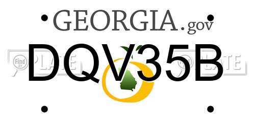 DQV35B Georgia License Plate