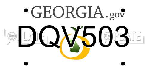 DQV503 Georgia License Plate