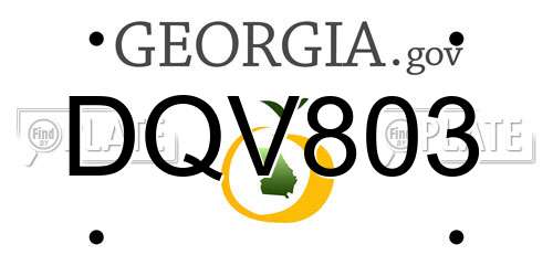 DQV803 Georgia License Plate