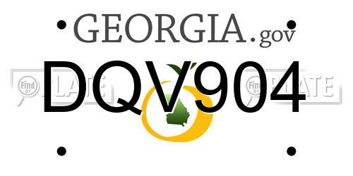 DQV904 Georgia License Plate