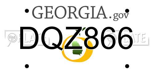 DQZ866 Georgia License Plate