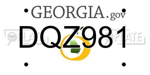 DQZ981 Georgia License Plate