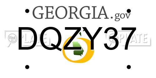 DQZY37 Georgia License Plate