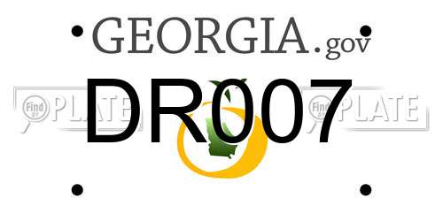 DR007 Georgia License Plate