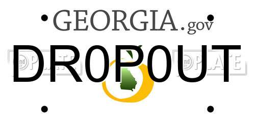 DR0P0UT Georgia License Plate