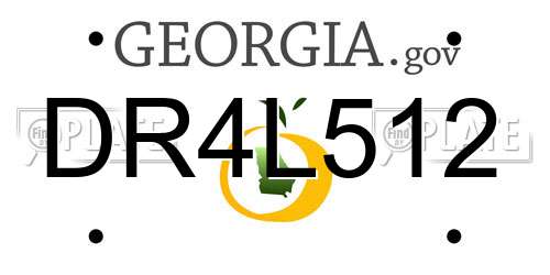 DR4L512 Georgia License Plate