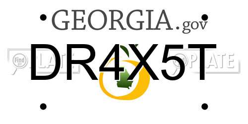 DR4X5T Georgia License Plate