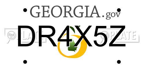DR4X5Z Georgia License Plate