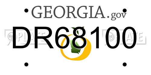DR68100 Georgia License Plate