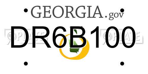 DR6B100 Georgia License Plate