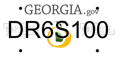 DR6S100 Georgia License Plate