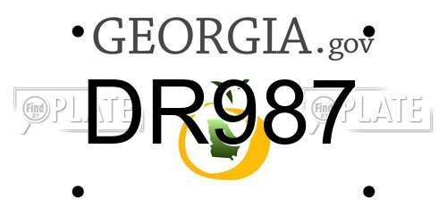 DR987 Georgia License Plate