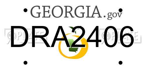 DRA2406 Georgia License Plate