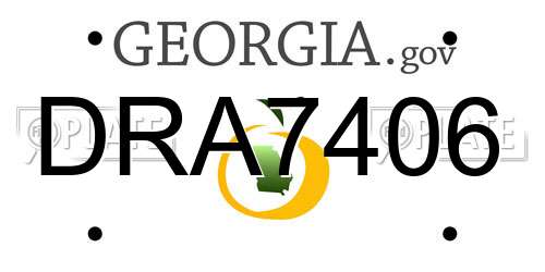 DRA7406 Georgia License Plate
