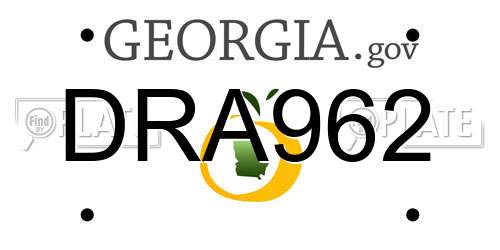 DRA962 Georgia License Plate