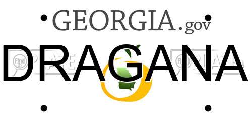 DRAGANA Georgia License Plate
