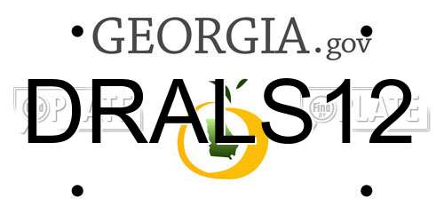 DRALS12 Georgia License Plate