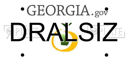 DRALSIZ Georgia License Plate