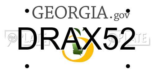 DRAX52 Georgia License Plate