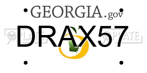 DRAX57 Georgia License Plate