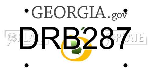 DRB287 Georgia License Plate