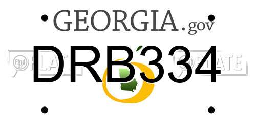 DRB334 Georgia License Plate