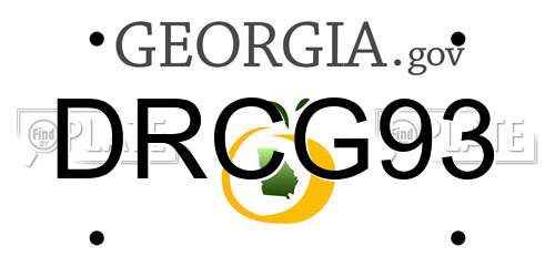 DRCG93 Georgia License Plate