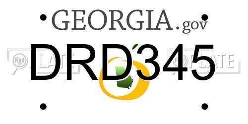 DRD345 Georgia License Plate