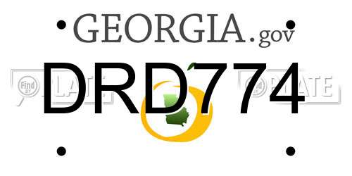 DRD774 Georgia License Plate