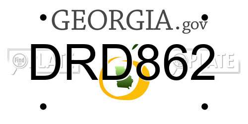DRD862 Georgia License Plate